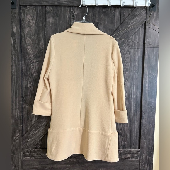 Beige/Cream Open Front Blazer, 3/4 sleeve - Picture 3 of 4